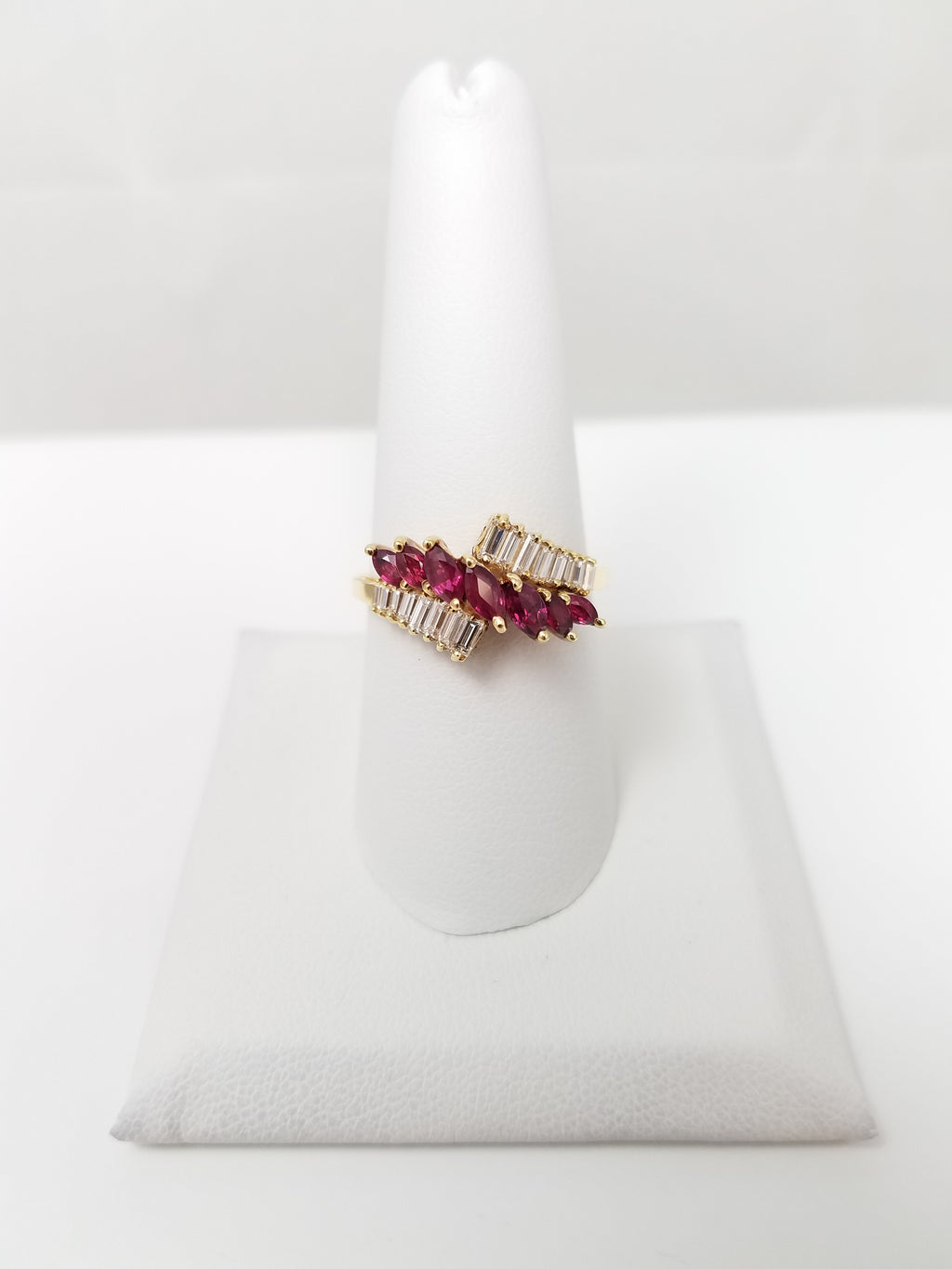 Sensational 18k Yellow Gold Natural Ruby + Diamond Ring