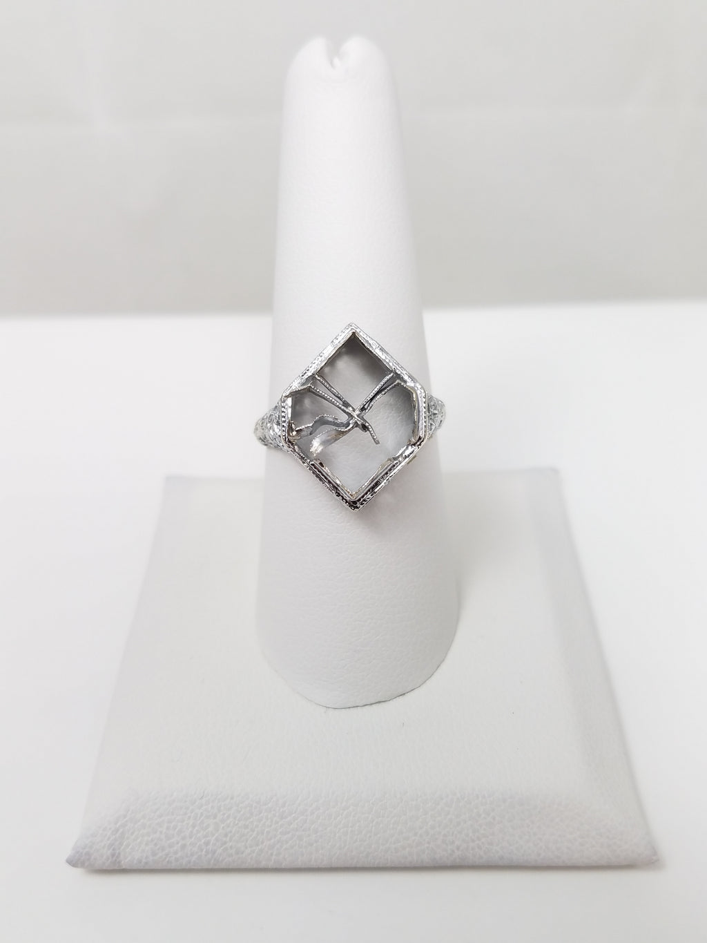 *To Restore* Art Deco "Beck" 14k White Gold Ring Mount