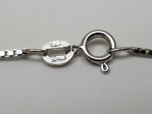 Traditional 18" Solid 14k White Gold Box Link Chain Necklace