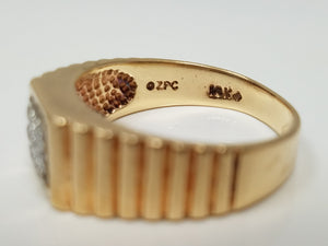 Simple 10k Yellow Gold Natural Daimond Ring Band