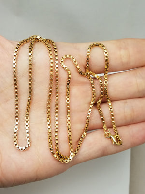 Luxurious 18k Solid Box Link Chain