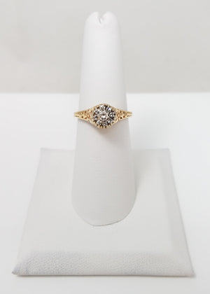 Breathtaking Vintage 14k Yellow Gold Natural Diamond Engagement Ring