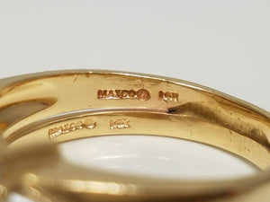 Showy 14k Yellow Gold Natural Diamond Engagement Ring Set