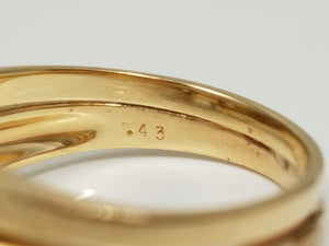 Showy 14k Yellow Gold Natural Diamond Engagement Ring Set