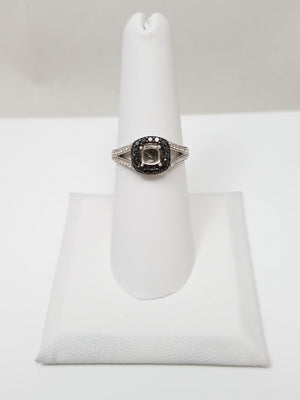 Scintillating 14k White Gold Natural Diamond Engagement Ring Mount