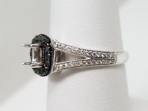 Scintillating 14k White Gold Natural Diamond Engagement Ring Mount