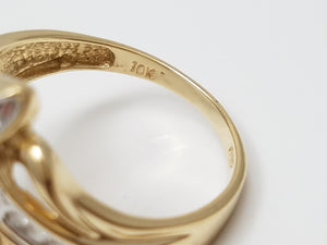 Glamorous 10k Two Tone Gold Natural Diamond Ring