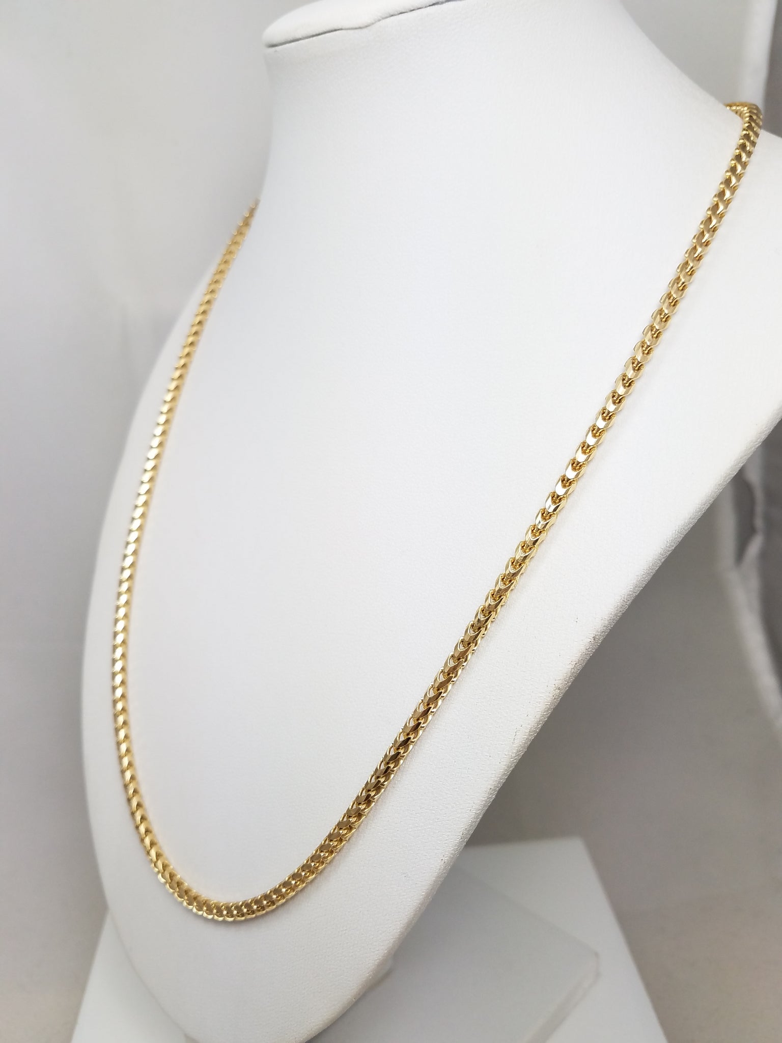 Outstanding 22" Solid 14k Yellow Gold Franco Link Chain Necklace