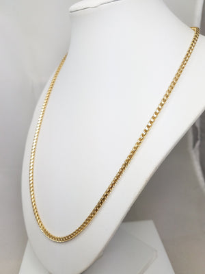 Outstanding 22" Solid 14k Yellow Gold Franco Link Chain Necklace