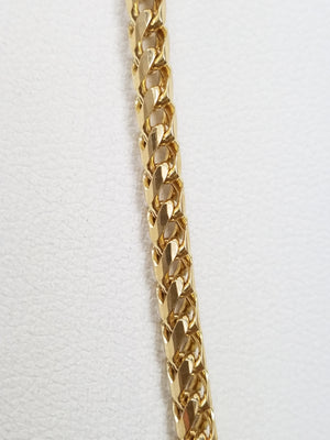 Outstanding 22" Solid 14k Yellow Gold Franco Link Chain Necklace