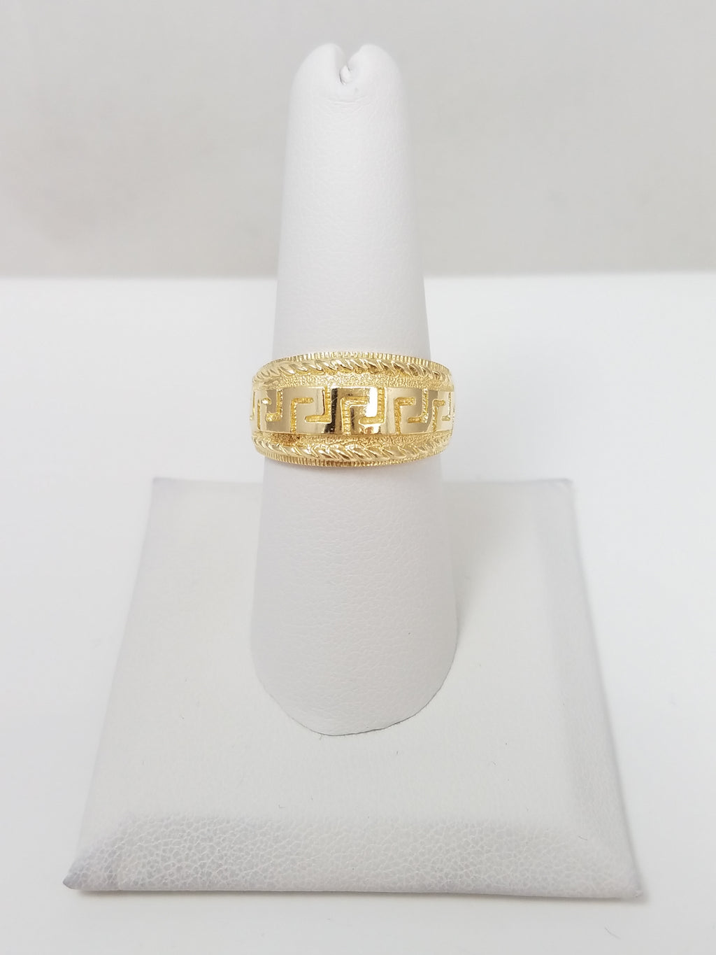 Greek Key Ring Band in 14k Yellow Gold