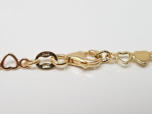 14k Tri-Tone Gold Heart 17" Necklace