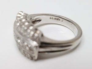 Elaborate Vintage 14k White Gold Natural Diamond Wedding Ring Band