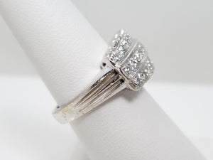 Elaborate Vintage 14k White Gold Natural Diamond Wedding Ring Band