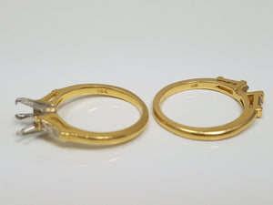 Classic 18k Yellow Gold Natural Diamond Engagement Ring Set Mount