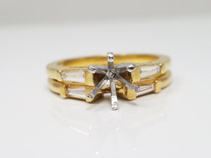 Classic 18k Yellow Gold Natural Diamond Engagement Ring Set Mount