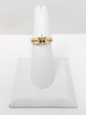 Classic 18k Yellow Gold Natural Diamond Engagement Ring Set Mount