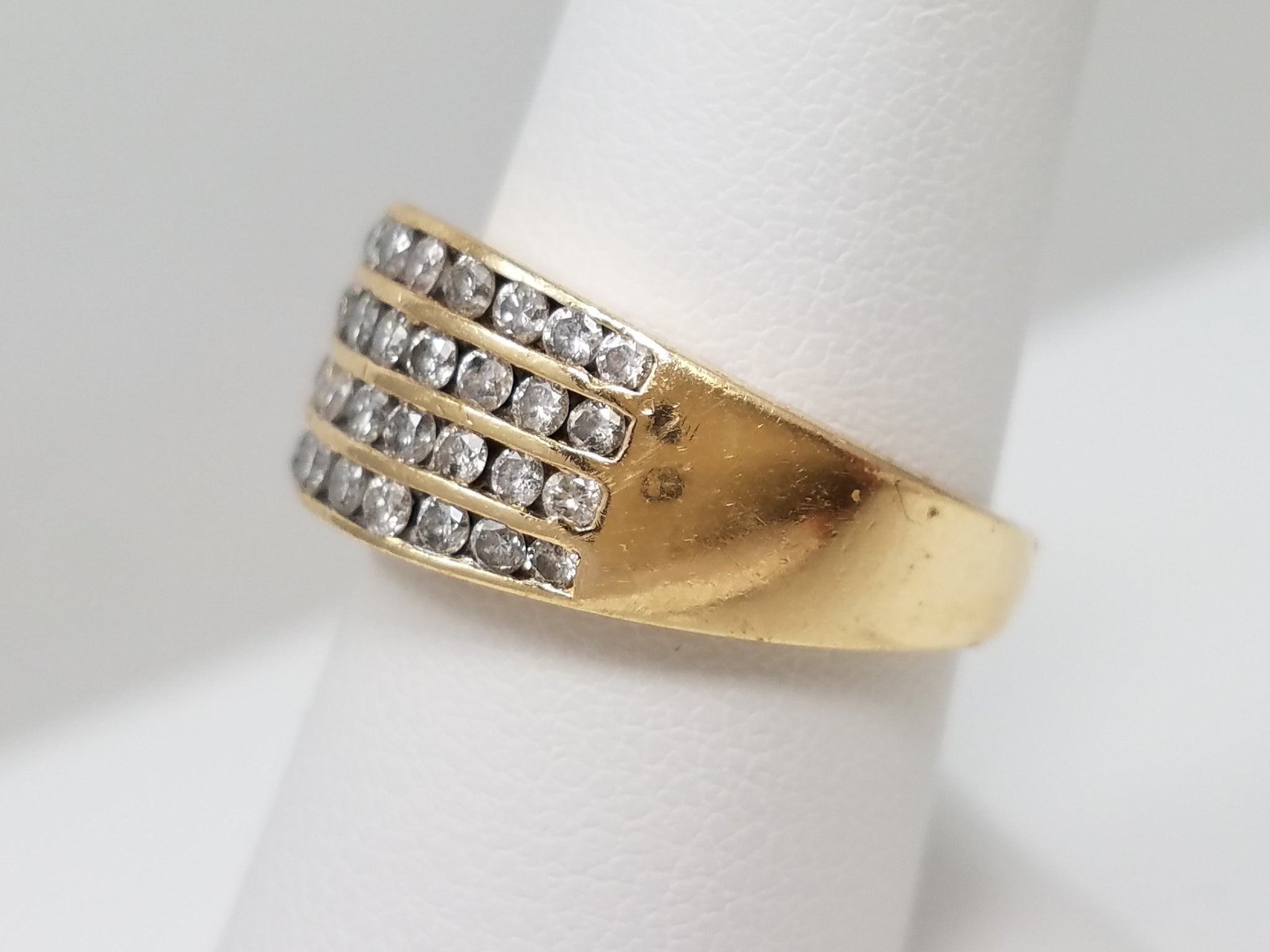 14k Yellow Gold Natural Diamond Ring Band