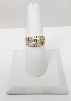 14k Yellow Gold Natural Diamond Ring Band