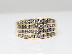 14k Yellow Gold Natural Diamond Ring Band