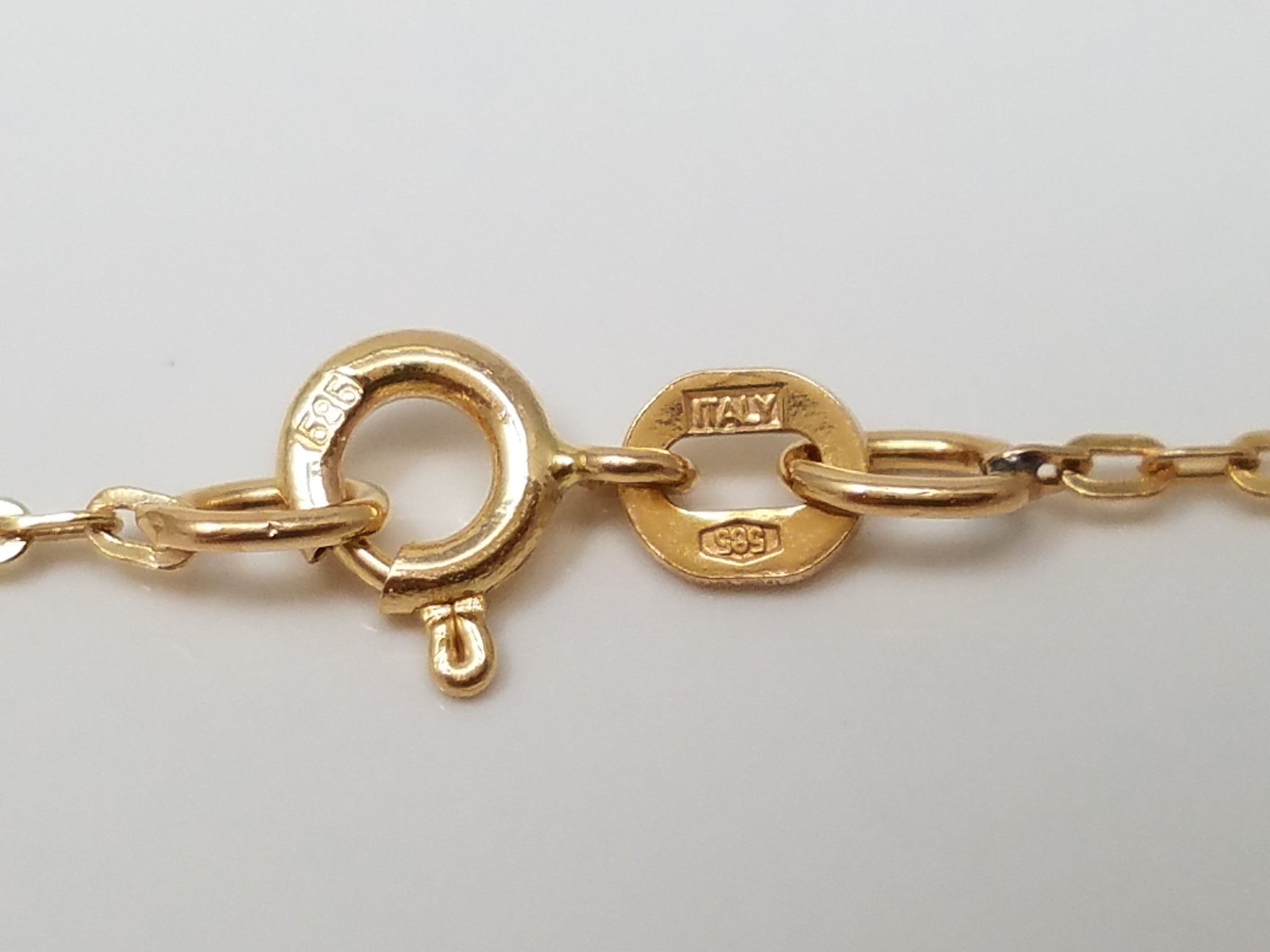 Vintage 14k Yellow Gold 23.5" Cable/Bar Link Necklace