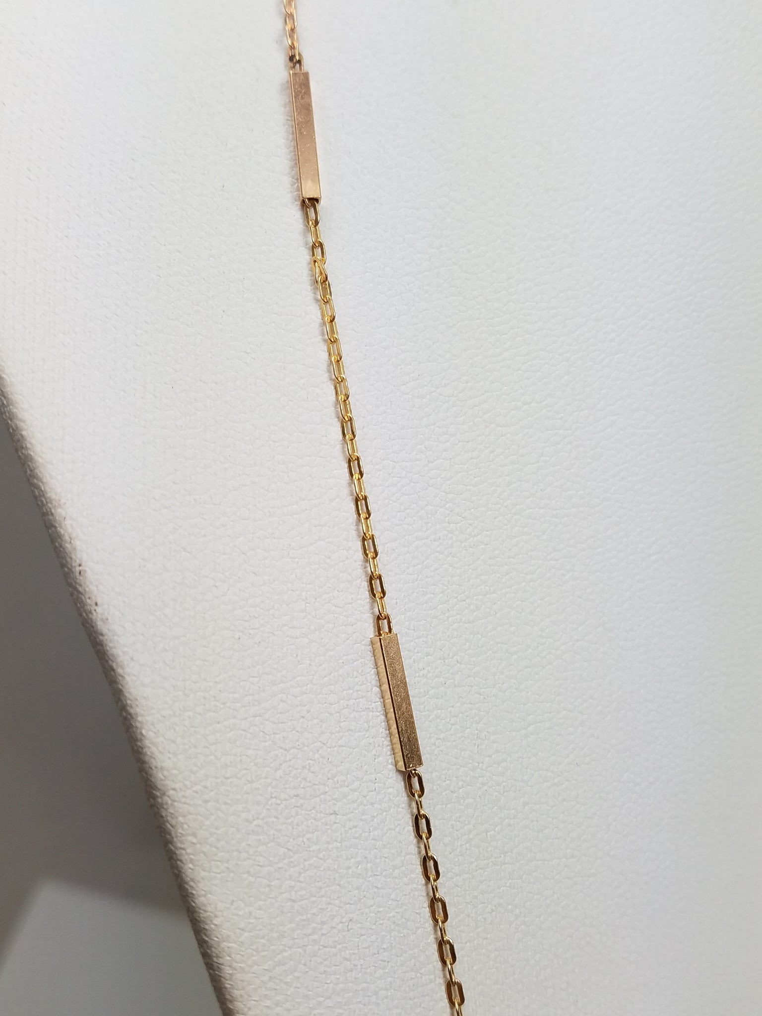 Vintage 14k Yellow Gold 23.5" Cable/Bar Link Necklace