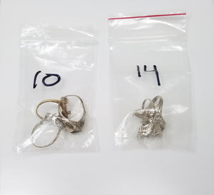 Five Art Deco 1930's 10k/14k White Gold Ring Mount Lot To Restore