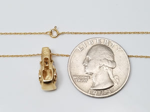 Lively 14k Yellow Gold Natural Australian Opal, Tourmaline, & Diamond Pendant 18" Necklace