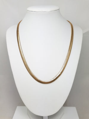 Elegant 18.5" 14k Yellow Gold Flat Snake Link Chain Necklace