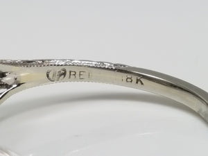 Extravagant 1930's Art Deco 18k White Gold Belais Engagement Ring Mount To Restore