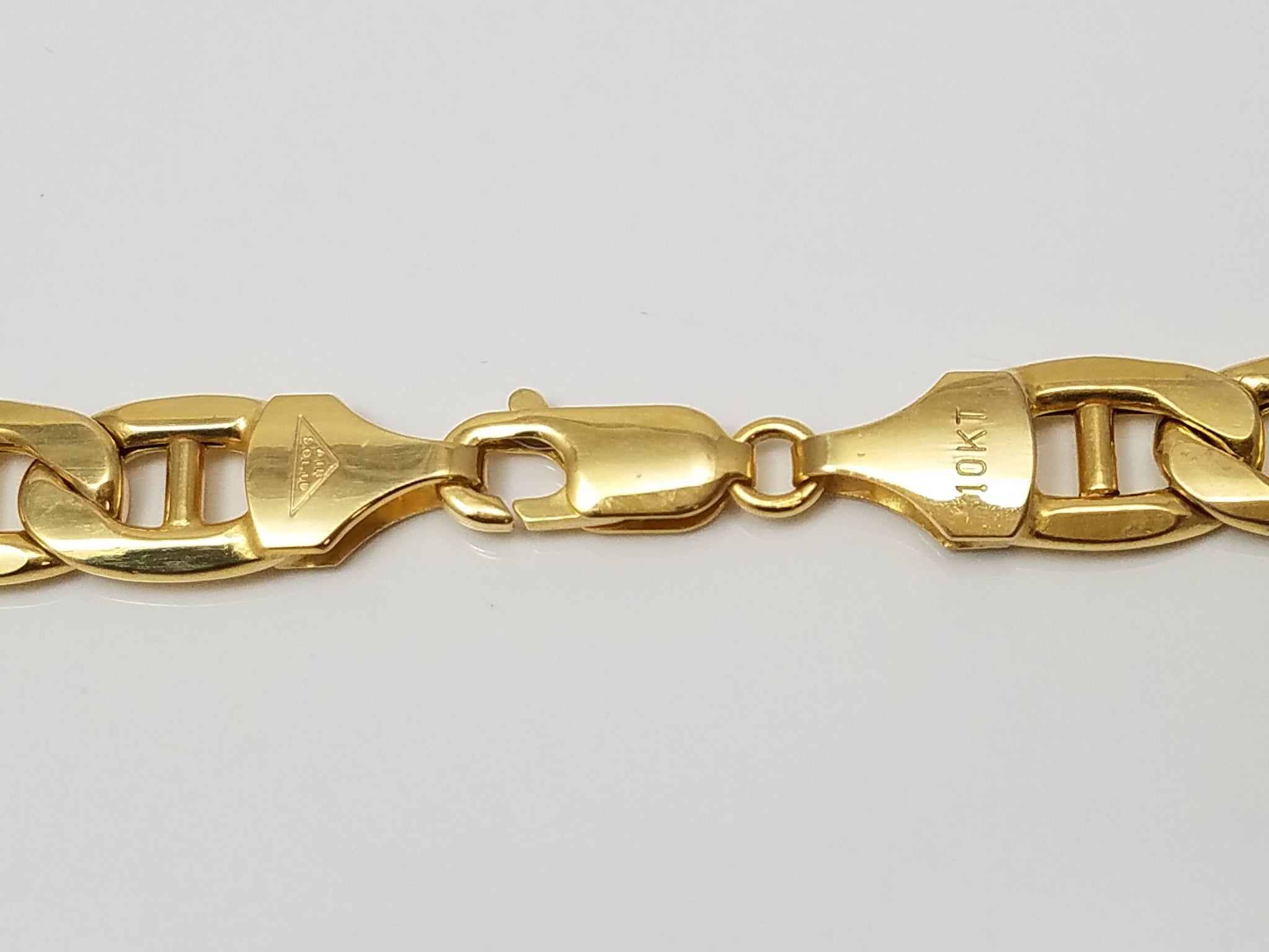 Sporty 24" 10k Yellow Gold Hollow Mariner Link Chain Necklace
