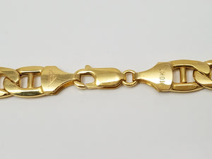 Sporty 24" 10k Yellow Gold Hollow Mariner Link Chain Necklace