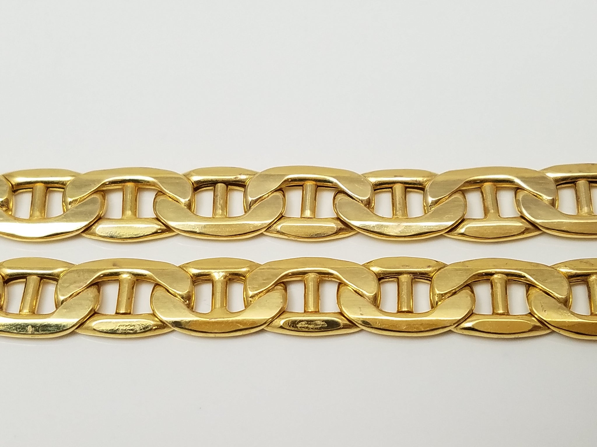 Sporty 24" 10k Yellow Gold Hollow Mariner Link Chain Necklace