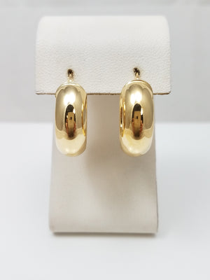 Classic 18k Yellow Gold Hollow Hoop Earrings