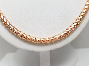 Dynamic 24" Solid 14k Rose Gold Franco Link Chain Necklace