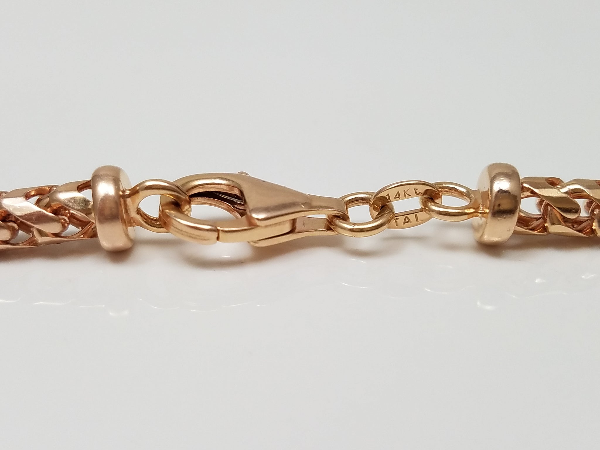 Dynamic 24" Solid 14k Rose Gold Franco Link Chain Necklace