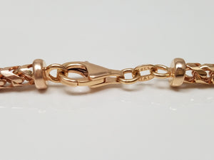 Dynamic 24" Solid 14k Rose Gold Franco Link Chain Necklace