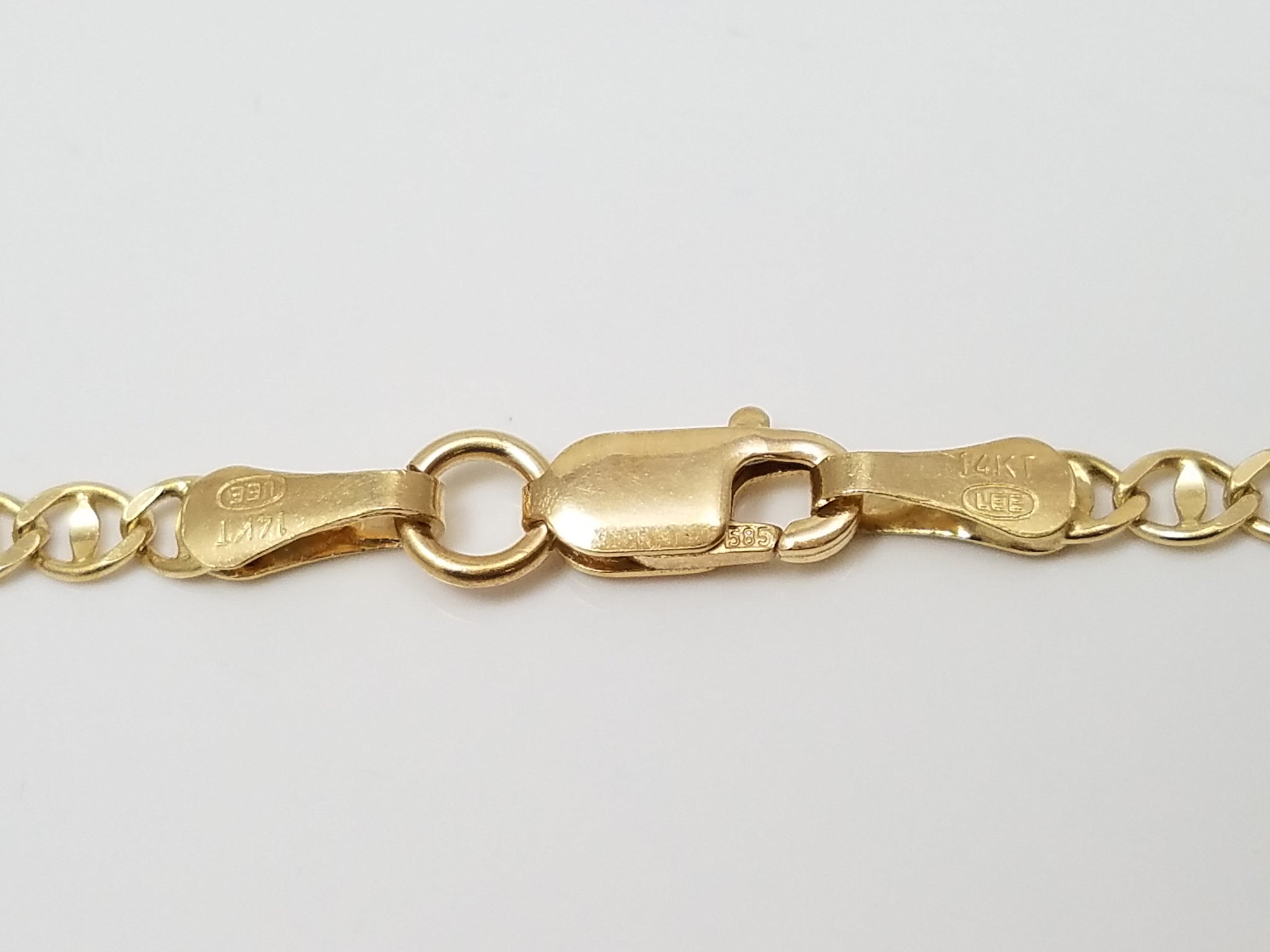 14k Yellow Gold Solid Mariner Link 2.6mm/26" Necklace