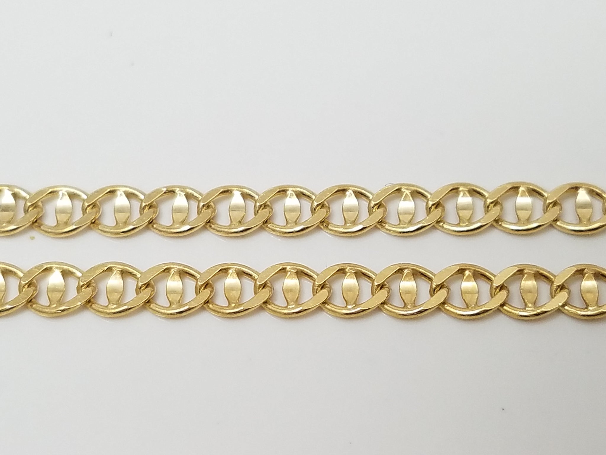 14k Yellow Gold Solid Mariner Link 2.6mm/26" Necklace
