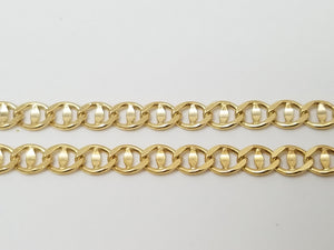 14k Yellow Gold Solid Mariner Link 2.6mm/26" Necklace