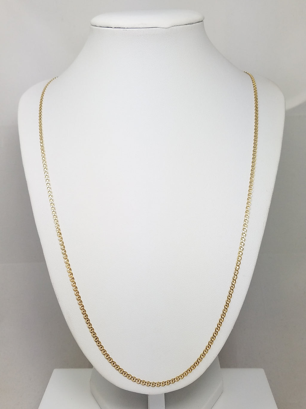 14k Yellow Gold Solid Mariner Link 2.6mm/26" Necklace