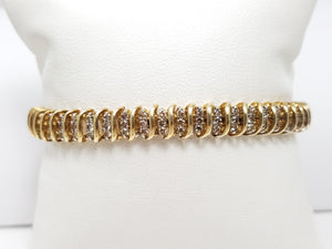 Classic 7" 10k Yellow Gold 3ctw Natural Diamond Tennis Bracelet