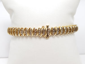 Classic 7" 10k Yellow Gold 3ctw Natural Diamond Tennis Bracelet