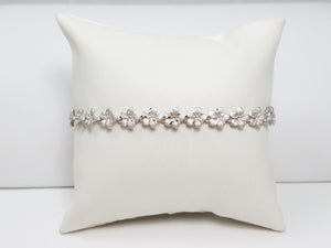 14k White Gold Plumeria Flower 7.5" Bracelet