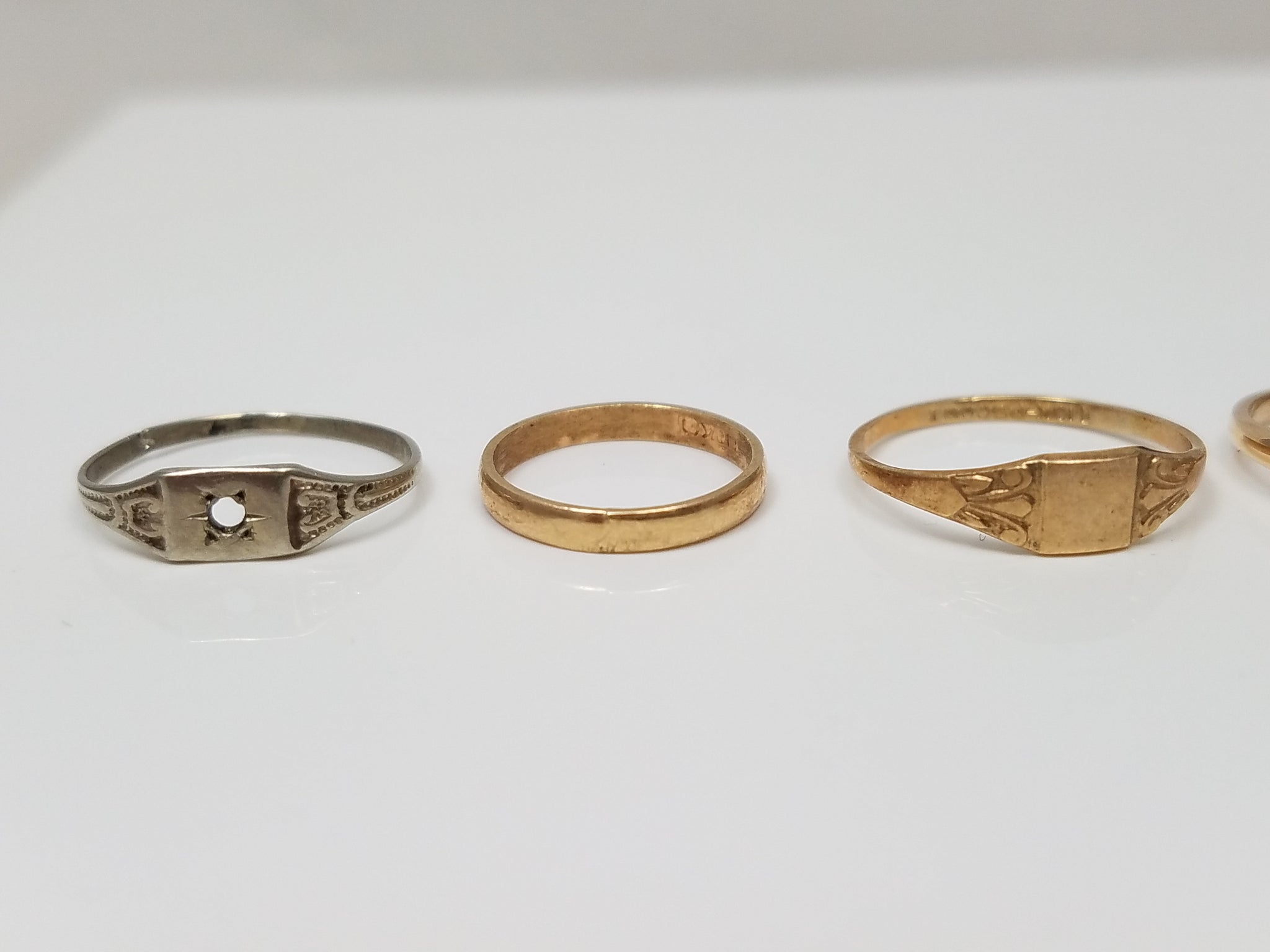 Lot of Seven Vintage 10k Gold Baby/Child Rings
