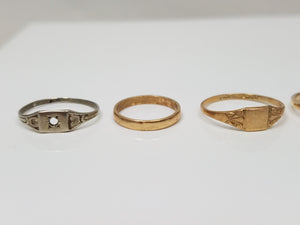 Lot of Seven Vintage 10k Gold Baby/Child Rings