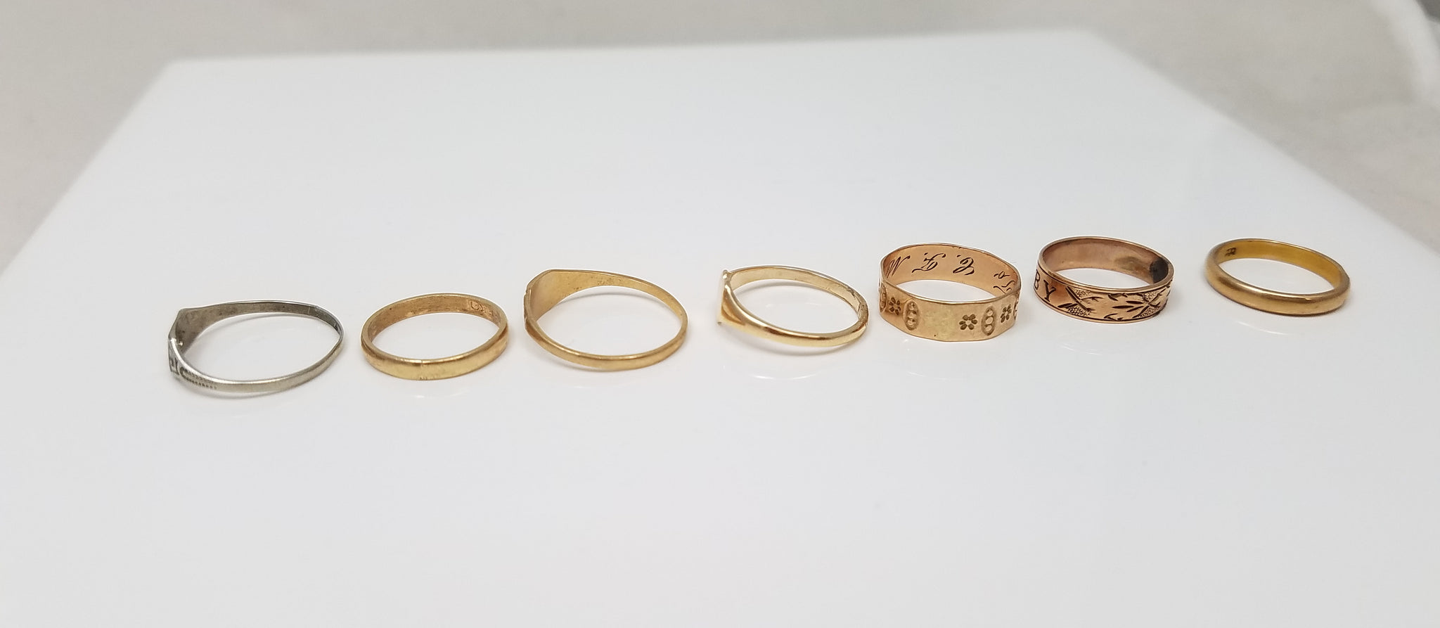 Lot of Seven Vintage 10k Gold Baby/Child Rings