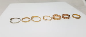 Lot of Seven Vintage 10k Gold Baby/Child Rings
