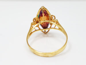 Vintage 18k Yellow Gold Natural Jade Ring