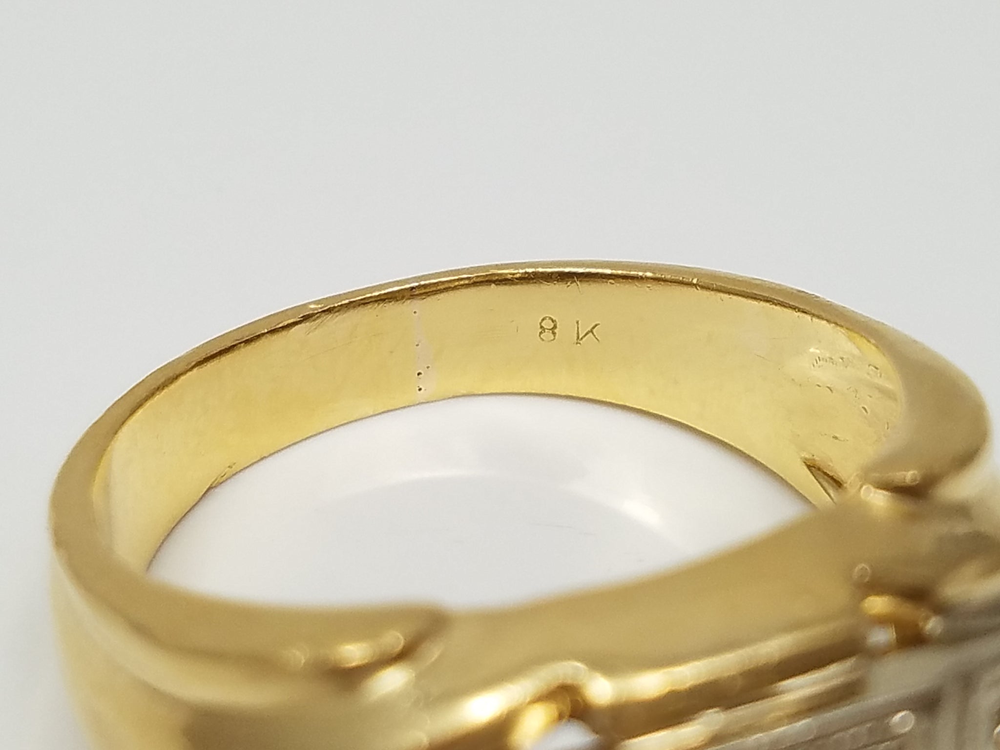 Men's Dapper Vintage 18k Two Tone Gold Natural Diamond Ring